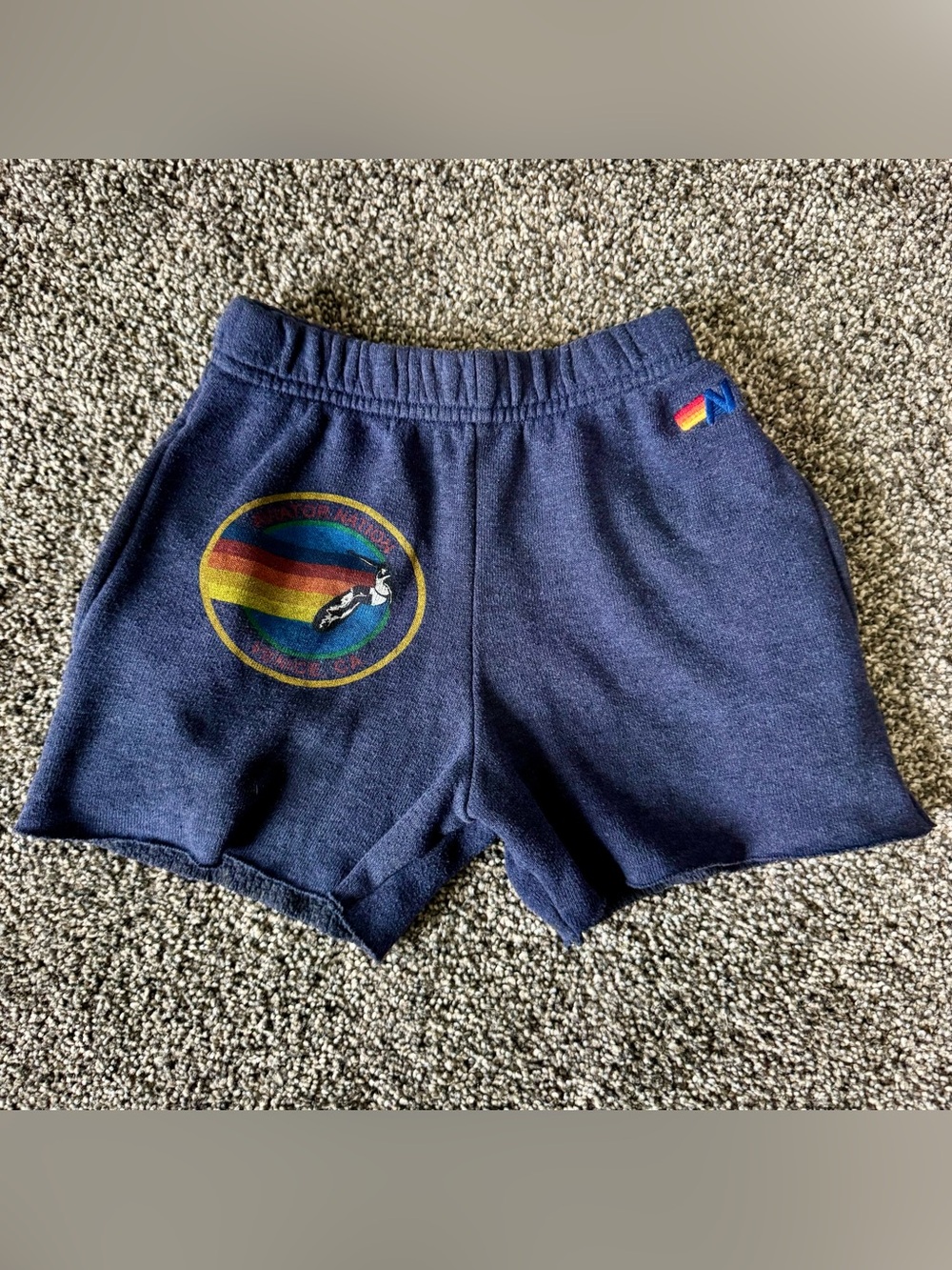 AVIATOR NATION ASPEN KIDS SWEATSHORTS - NAVY SIZE 2
